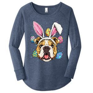 Easter Bunny American Bulldog Dog Women Women's Perfect Tri Tunic Long Sleeve Shirt