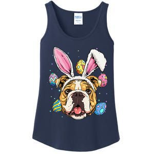 Easter Bunny American Bulldog Dog Women Ladies Essential Tank