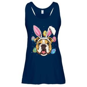 Easter Bunny American Bulldog Dog Women Ladies Essential Flowy Tank