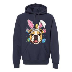 Easter Bunny American Bulldog Dog Women Premium Hoodie