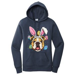 Easter Bunny American Bulldog Dog Women Women's Pullover Hoodie