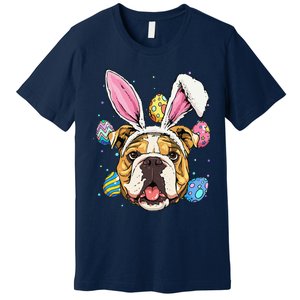 Easter Bunny American Bulldog Dog Women Premium T-Shirt