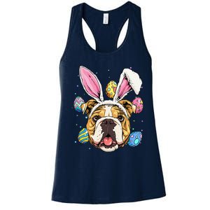 Easter Bunny American Bulldog Dog Women Women's Racerback Tank