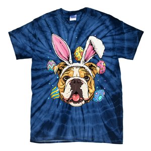 Easter Bunny American Bulldog Dog Women Tie-Dye T-Shirt