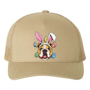 Easter Bunny American Bulldog Dog Women Yupoong Adult 5-Panel Trucker Hat