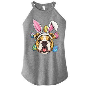 Easter Bunny American Bulldog Dog Women Women's Perfect Tri Rocker Tank