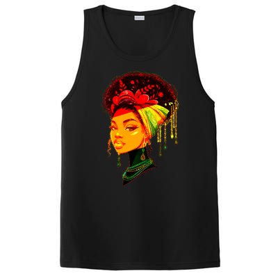 Elegant Black African American Woman With Afro Head Wrap PosiCharge Competitor Tank