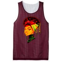 Elegant Black African American Woman With Afro Head Wrap Mesh Reversible Basketball Jersey Tank