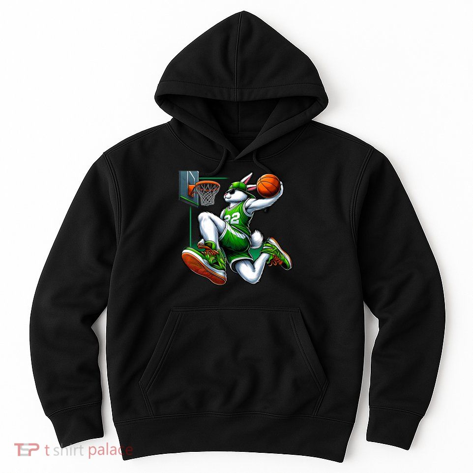Easter Bunny Basketball Funny Easter Basketball Boys Kids Hoodie