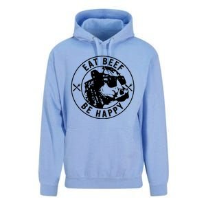 Eat Beef Be Happy Funny Heifer Cow Farmer Unisex Surf Hoodie