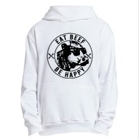 Eat Beef Be Happy Funny Heifer Cow Farmer Urban Pullover Hoodie