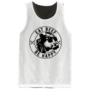 Eat Beef Be Happy Funny Heifer Cow Farmer Mesh Reversible Basketball Jersey Tank