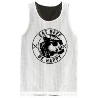 Eat Beef Be Happy Funny Heifer Cow Farmer Mesh Reversible Basketball Jersey Tank