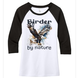 Eagle Birding By Nature Birding Bird Watching Women's Tri-Blend 3/4-Sleeve Raglan Shirt