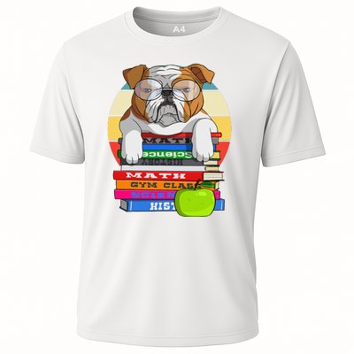 English Bulldog Back To School Book Worm Dog Cooling Performance Crew T-Shirt