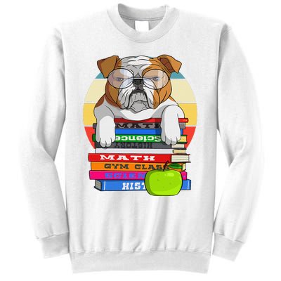 English Bulldog Back To School Book Worm Dog Sweatshirt