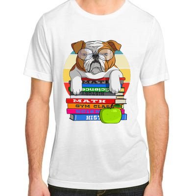 English Bulldog Back To School Book Worm Dog Adult ChromaSoft Performance T-Shirt