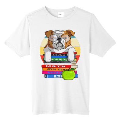 English Bulldog Back To School Book Worm Dog Tall Fusion ChromaSoft Performance T-Shirt