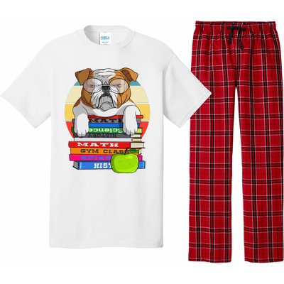 English Bulldog Back To School Book Worm Dog Pajama Set