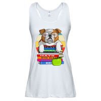 English Bulldog Back To School Book Worm Dog Ladies Essential Flowy Tank