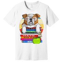 English Bulldog Back To School Book Worm Dog Premium T-Shirt