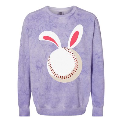 Easter Baseball Bunny Ears Happpy Easter Day Colorblast Crewneck Sweatshirt