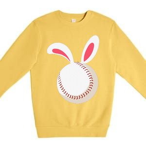 Easter Baseball Bunny Ears Happpy Easter Day Premium Crewneck Sweatshirt