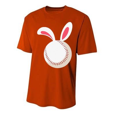 Easter Baseball Bunny Ears Happpy Easter Day Performance Sprint T-Shirt