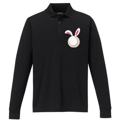 Easter Baseball Bunny Ears Happpy Easter Day Performance Long Sleeve Polo