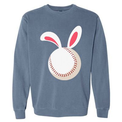 Easter Baseball Bunny Ears Happpy Easter Day Garment-Dyed Sweatshirt