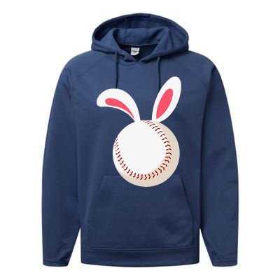 Easter Baseball Bunny Ears Happpy Easter Day Performance Fleece Hoodie