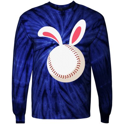 Easter Baseball Bunny Ears Happpy Easter Day Tie-Dye Long Sleeve Shirt