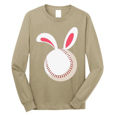 Easter Baseball Bunny Ears Happpy Easter Day Long Sleeve Shirt