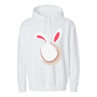 Easter Baseball Bunny Ears Happpy Easter Day Garment-Dyed Fleece Hoodie