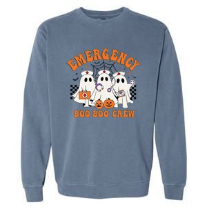 Emergency Boo Boo Crew Halloween Ghost Nurse Garment-Dyed Sweatshirt