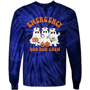 Emergency Boo Boo Crew Halloween Ghost Nurse Tie-Dye Long Sleeve Shirt