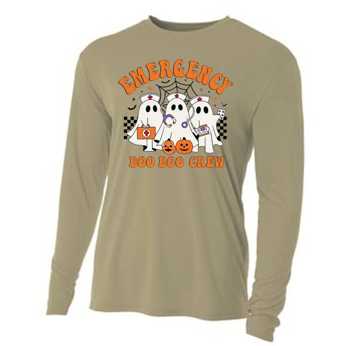 Emergency Boo Boo Crew Halloween Ghost Nurse Cooling Performance Long Sleeve Crew