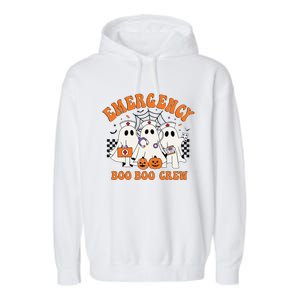 Emergency Boo Boo Crew Halloween Ghost Nurse Garment-Dyed Fleece Hoodie