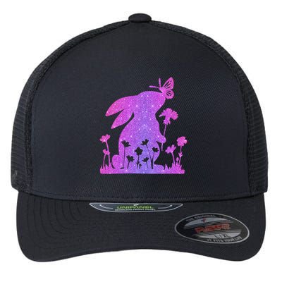 Easter Bunny Butterflies Flowers Flexfit Unipanel Trucker Cap