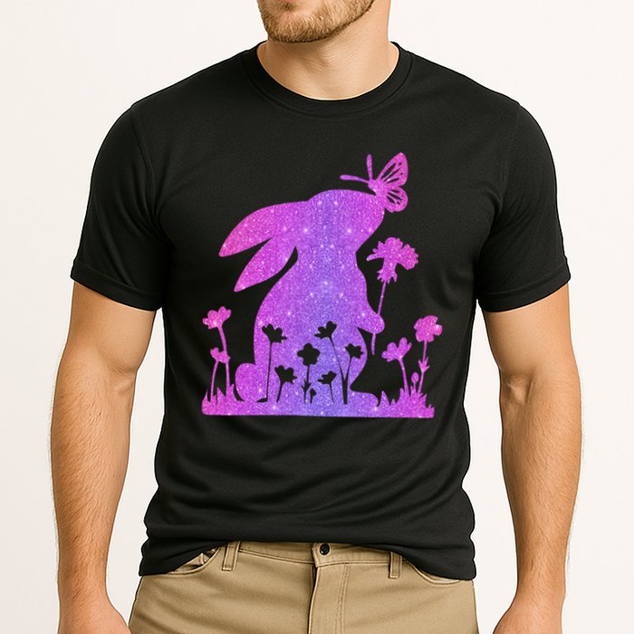 Easter Bunny Butterflies Flowers Cooling Performance Crew T-Shirt