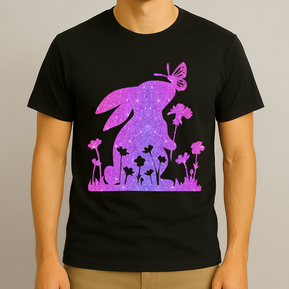 Easter Bunny Butterflies Flowers T-Shirt