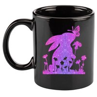 Easter Bunny Butterflies Flowers 11oz C Handle Ceramic Mug