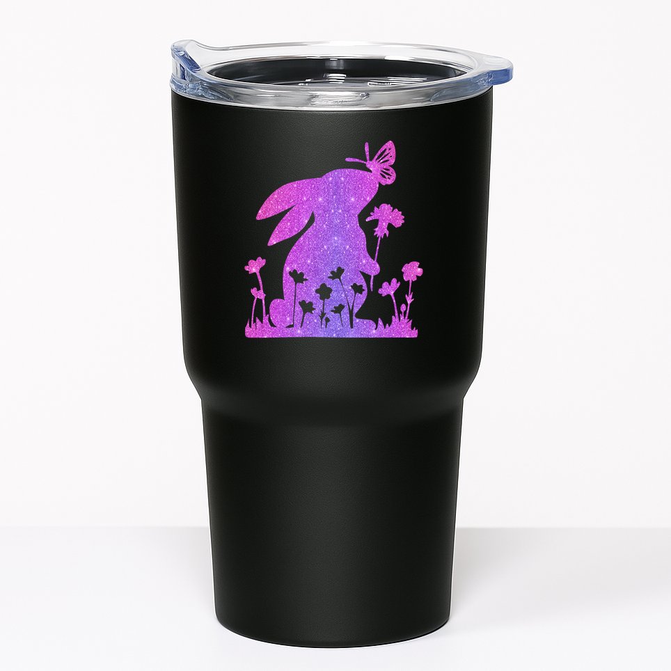 Easter Bunny Butterflies Flowers Tumbler