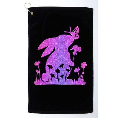 Easter Bunny Butterflies Flowers Golf Towel
