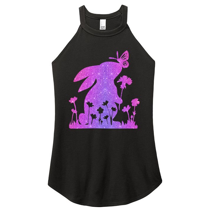 Easter Bunny Butterflies Flowers Women's Perfect Tri Rocker Tank