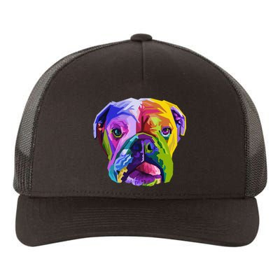 English British Bulldog Pop Art Portrait for Dog Owners Yupoong Adult 5-Panel Trucker Hat