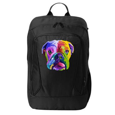 English British Bulldog Pop Art Portrait for Dog Owners City Backpack