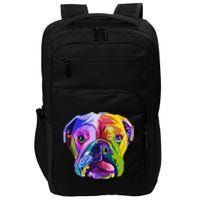 English British Bulldog Pop Art Portrait for Dog Owners Impact Tech Backpack