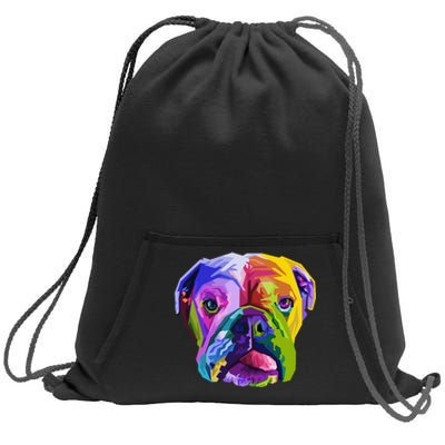 English British Bulldog Pop Art Portrait for Dog Owners Sweatshirt Cinch Pack Bag