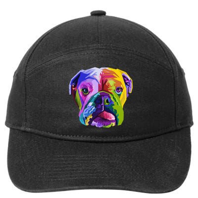 English British Bulldog Pop Art Portrait for Dog Owners 7-Panel Snapback Hat